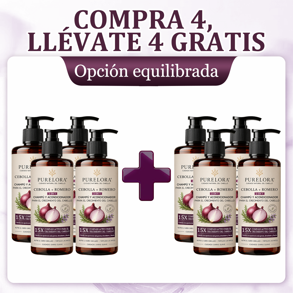 🌿👨⚕️ Boutique officielle française | 🔥 Shampoing et après-shampoing 2-en-1 PURELORA® à l'oignon et au romarin — Enrichi d'un complexe actif stimulant la croissance capillaire (concentration x15) pour des cheveux plus épais, plus denses et plus forts.