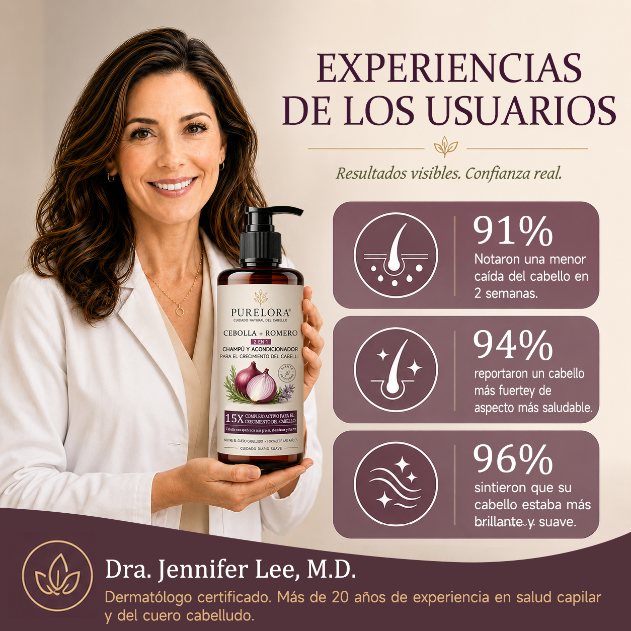 🌿👨‍⚕️ Boutique officielle française | 🔥 Shampoing et après-shampoing 2-en-1 PURELORA® à l'oignon et au romarin — Enrichi d'un complexe actif stimulant la croissance capillaire (concentration x15) pour des cheveux plus épais, plus denses et plus forts.