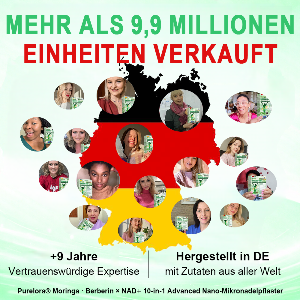 👩‍⚕️ [Offizieller Flagship-Store] 👩‍⚕️ | Purelora® Moringa · Berberin × NAD⁺ 10-in-1 Advanced Nano-Mikronadelpflaster 🇩🇪 | 𝘽𝙖𝙠𝙚𝙙 𝙗𝙮 𝙨𝙘𝙞𝙚𝙣𝙘𝙚 | 10-𝗂𝗇-𝟣 𝖿𝗈𝗋𝗆𝗎𝗅𝖺 | 𝑅𝑒𝑠𝑢𝑙𝑡𝑠 𝑖𝑛 7 𝑑𝑎𝑦𝑠 ⏳