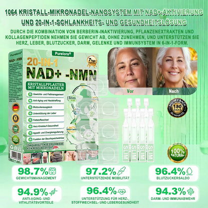 🔥 Neu eingetroffen | Purelora® Crystal Microneedle Nano-System mit NAD⁺-Aktivierung & 20-in-1 Slim- & Healthy-Patch-Lösung