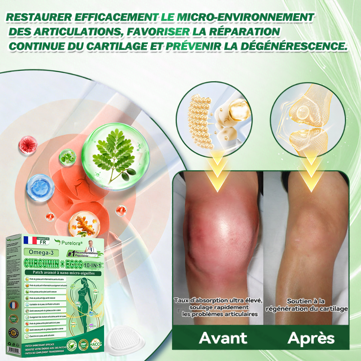 🔥 Nouveauté | Patch Purelora® 10-en-1 aux nanomicroneedles : Berbérine, Vinaigre de cidre et EGCG — Brûle les graisses tenaces • Réduit les rides • Favorise le confort articulaire (Résultats visibles en seulement 7 jours)