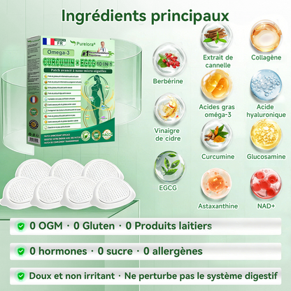 🔥 Nouveauté | Patch Purelora® 10-en-1 aux nanomicroneedles : Berbérine, Vinaigre de cidre et EGCG — Brûle les graisses tenaces • Réduit les rides • Favorise le confort articulaire (Résultats visibles en seulement 7 jours)