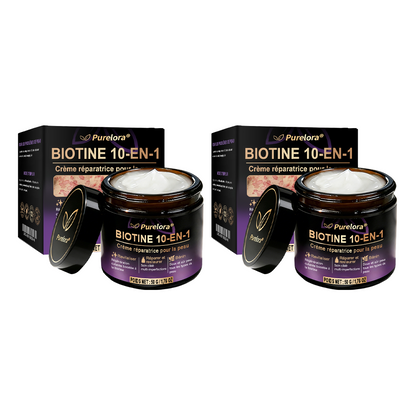 Fabriquée et expédiée depuis la France 🍁 Crème réparatrice pour la peau à la biotine Purelora® (formule 10-en-1) — Dernier jour de la promotion : -25 %.
