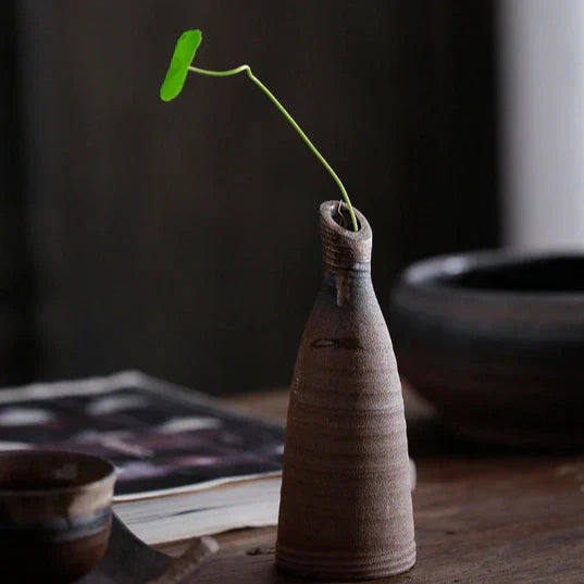 Handmade Classic Brown Table Vase Set