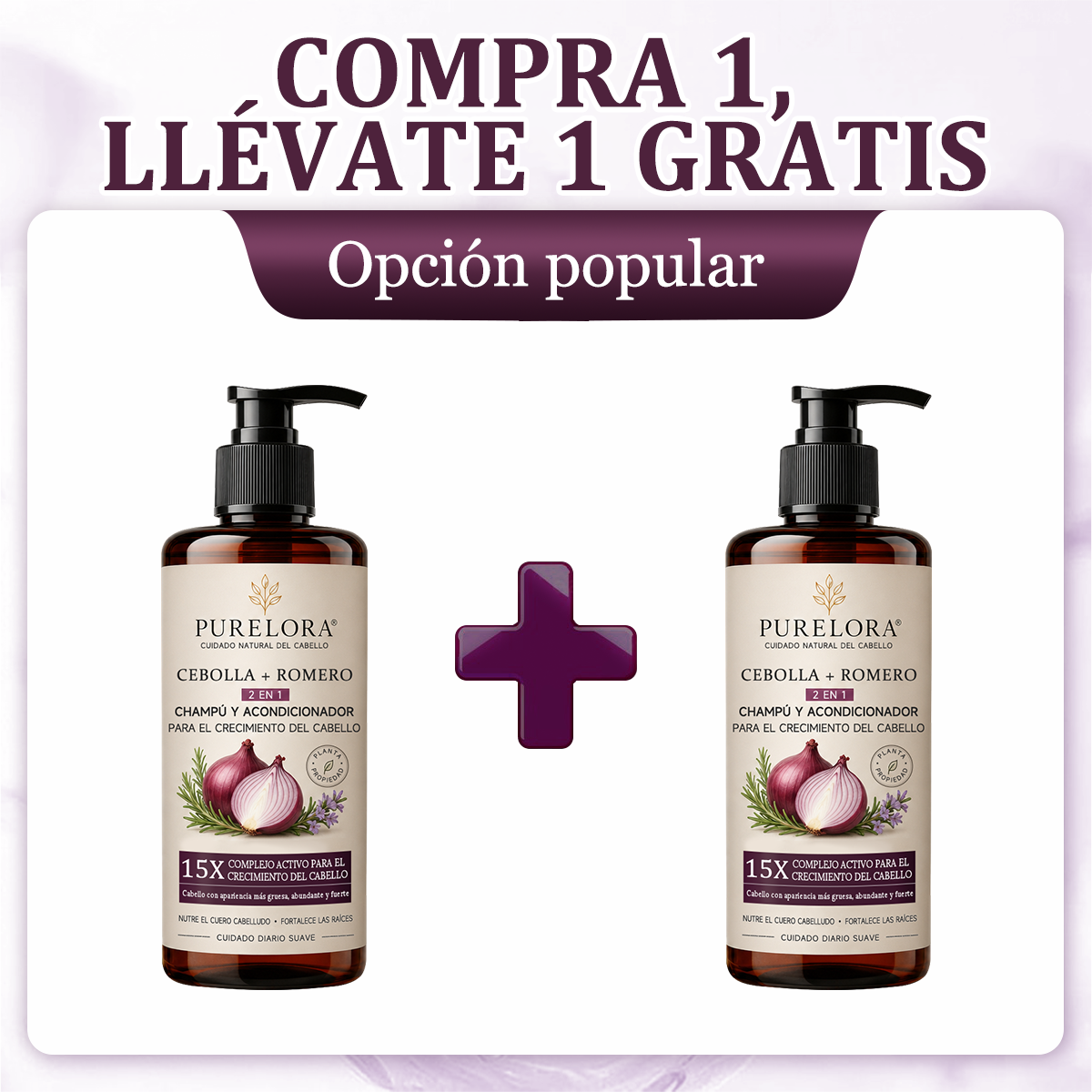 🌿👨‍⚕️ Boutique officielle française | 🔥 Shampoing et après-shampoing 2-en-1 PURELORA® à l'oignon et au romarin — Enrichi d'un complexe actif stimulant la croissance capillaire (concentration x15) pour des cheveux plus épais, plus denses et plus forts.