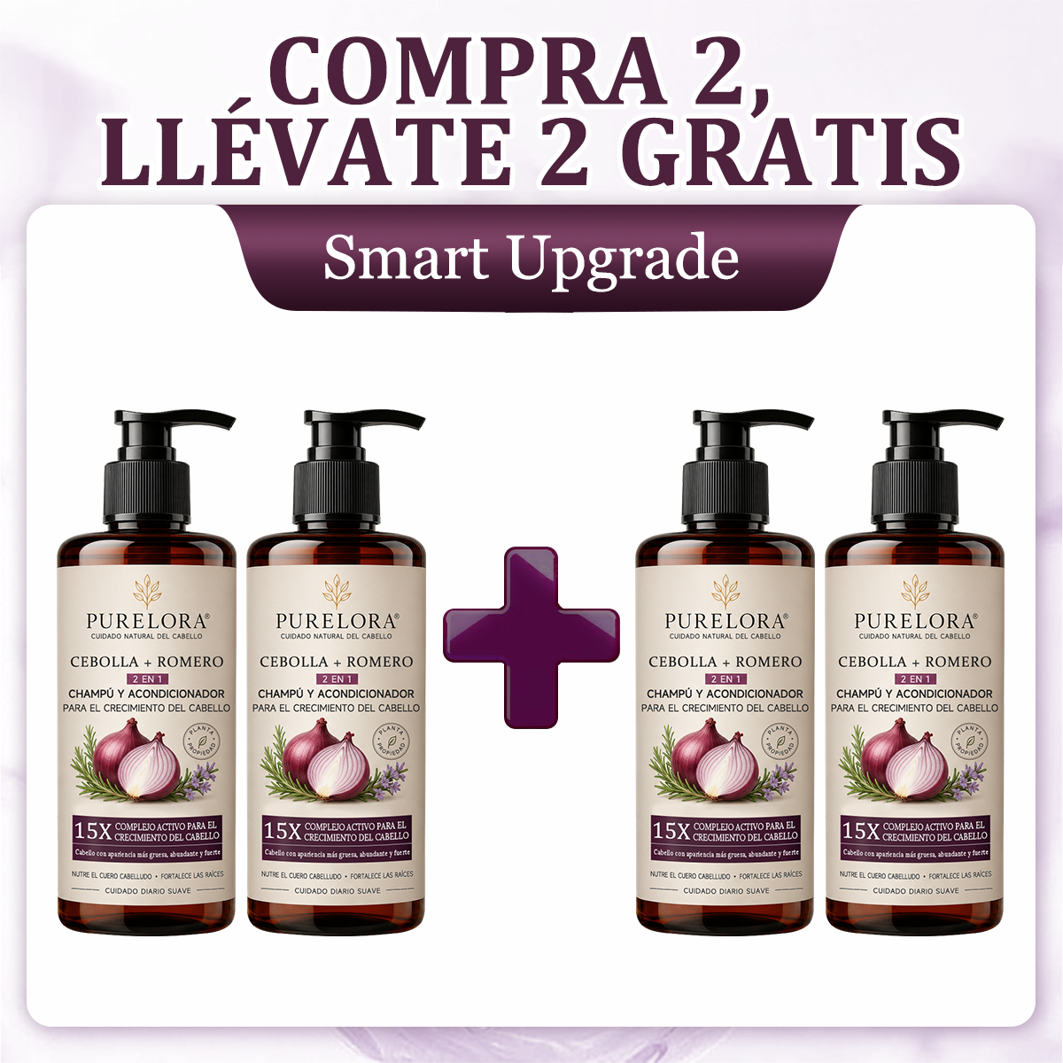 🌿👨‍⚕️ Boutique officielle française | 🔥 Shampoing et après-shampoing 2-en-1 PURELORA® à l'oignon et au romarin — Enrichi d'un complexe actif stimulant la croissance capillaire (concentration x15) pour des cheveux plus épais, plus denses et plus forts.