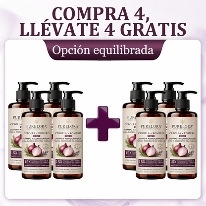 🌿👨‍⚕️ Boutique officielle française | 🔥 Shampoing et après-shampoing 2-en-1 PURELORA® à l'oignon et au romarin — Enrichi d'un complexe actif stimulant la croissance capillaire (concentration x15) pour des cheveux plus épais, plus denses et plus forts.