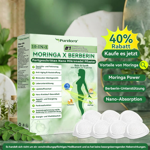 🔥𝑶𝒇𝒇𝒊𝒄𝒊𝒂𝒍 𝑺𝒕𝒐𝒓𝒆🍇  | Purelora® Moringa × Berberin 10-in-1 Fortschrittliches Nano-Mikronadelpflaster (Einmal täglich, sichtbare Veränderungen innerhalb von 7 Tagen)
