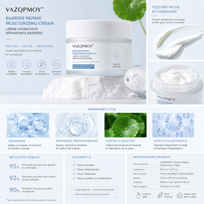 VAZQPMOY® Crème hydratante réparatrice de la barrière cutanée