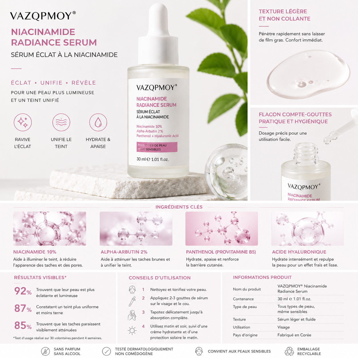 VAZQPMOY® Sérum Éclat à la Niacinamide