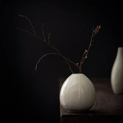 Classic White Ceramic Table Vase