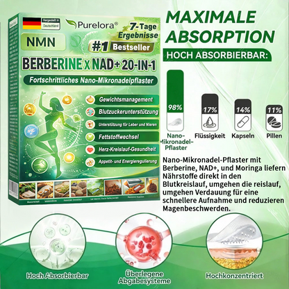 💖𝑶𝒏𝒍𝒊𝒏𝒆-𝑨𝒑𝒐𝒕𝒉𝒆𝒌𝒆💖丨Purelora® Moringa Berberine x NAD+ 20-in-1 Nano-Mikronadel-Patch (Nur einmal täglich, sichtbare Veränderungen in 7 Tagen) ✅ Für Übergewicht, lockere Haut, Diabetes, Schlafapnoe, Gelenkprobleme und mehr